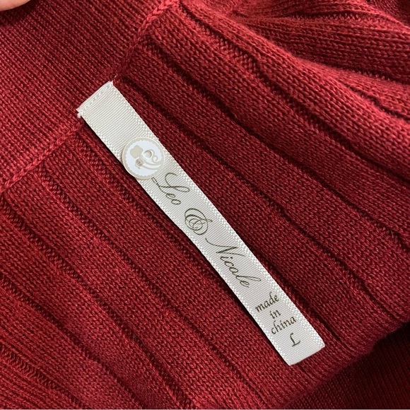 Leo & Nicole Ribbed Knit Boat Neck Sweater Bishop Sleeves Dress /Leggings Tunic - Picture 5 of 6